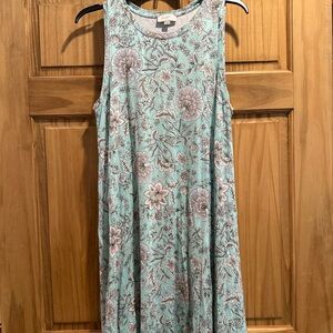 Floral Sleeveless Dress - Mint Green